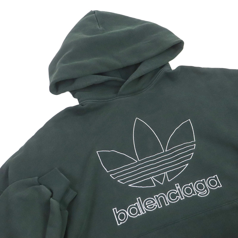 BALENCIAGA Hoodie 712396 Main: 100% cotton, Part: , Embroidery: 100% polyester Dark green mens 2 Used Authentic
