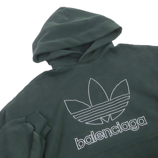 BALENCIAGA Hoodie 712396 Main: 100% cotton, Part: , Embroidery: 100% polyester Dark green mens 2 Used Authentic