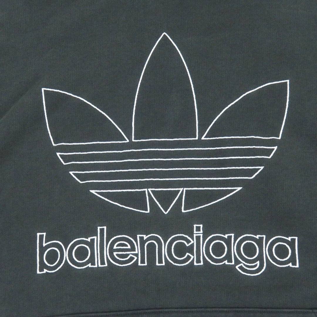 BALENCIAGA Hoodie 712396 Main: 100% cotton, Part: , Embroidery: 100% polyester Dark green mens 2 Used Authentic