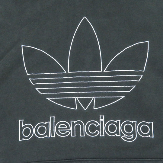 BALENCIAGA Hoodie 712396 Main: 100% cotton, Part: , Embroidery: 100% polyester Dark green mens 2 Used Authentic