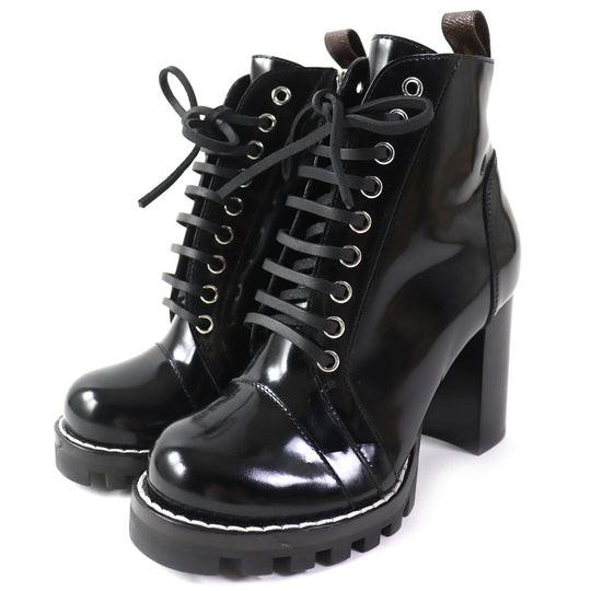 LOUIS VUITTON short boots Main: Patent black Star trail line Women 36 Used Authentic
