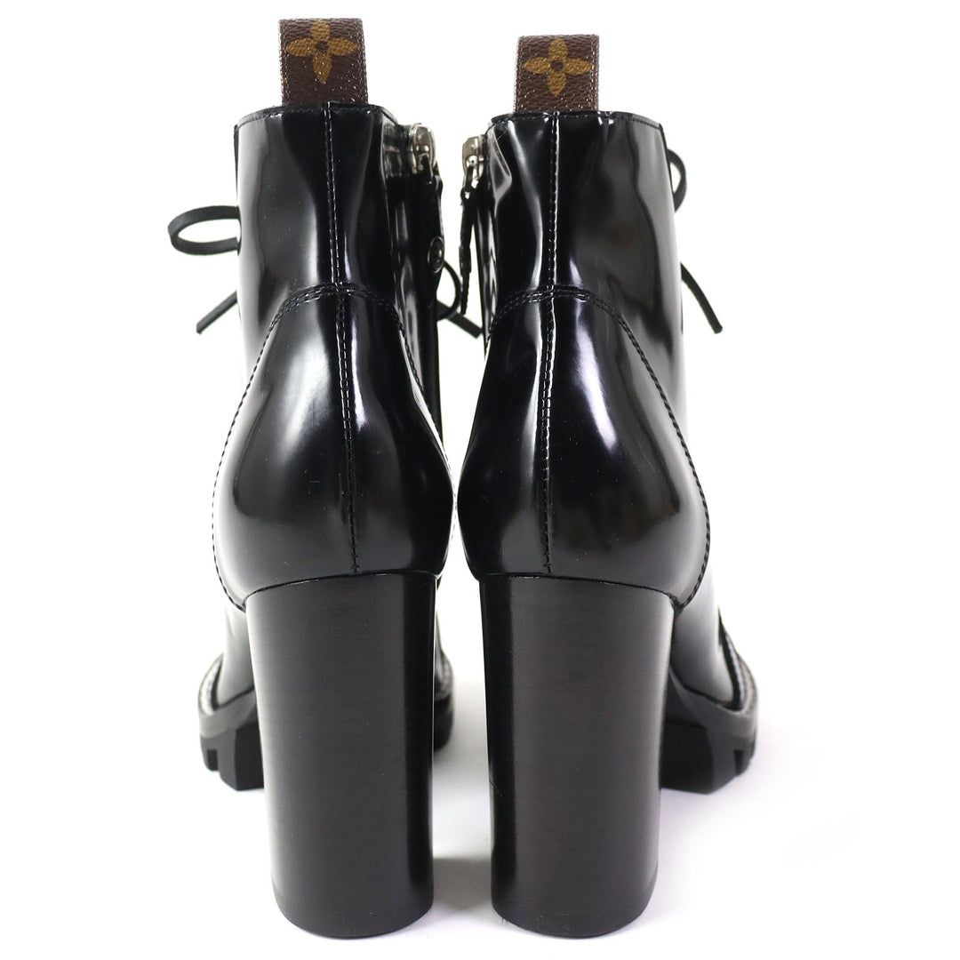 LOUIS VUITTON short boots Main: Patent black Star trail line Women 36 Used Authentic