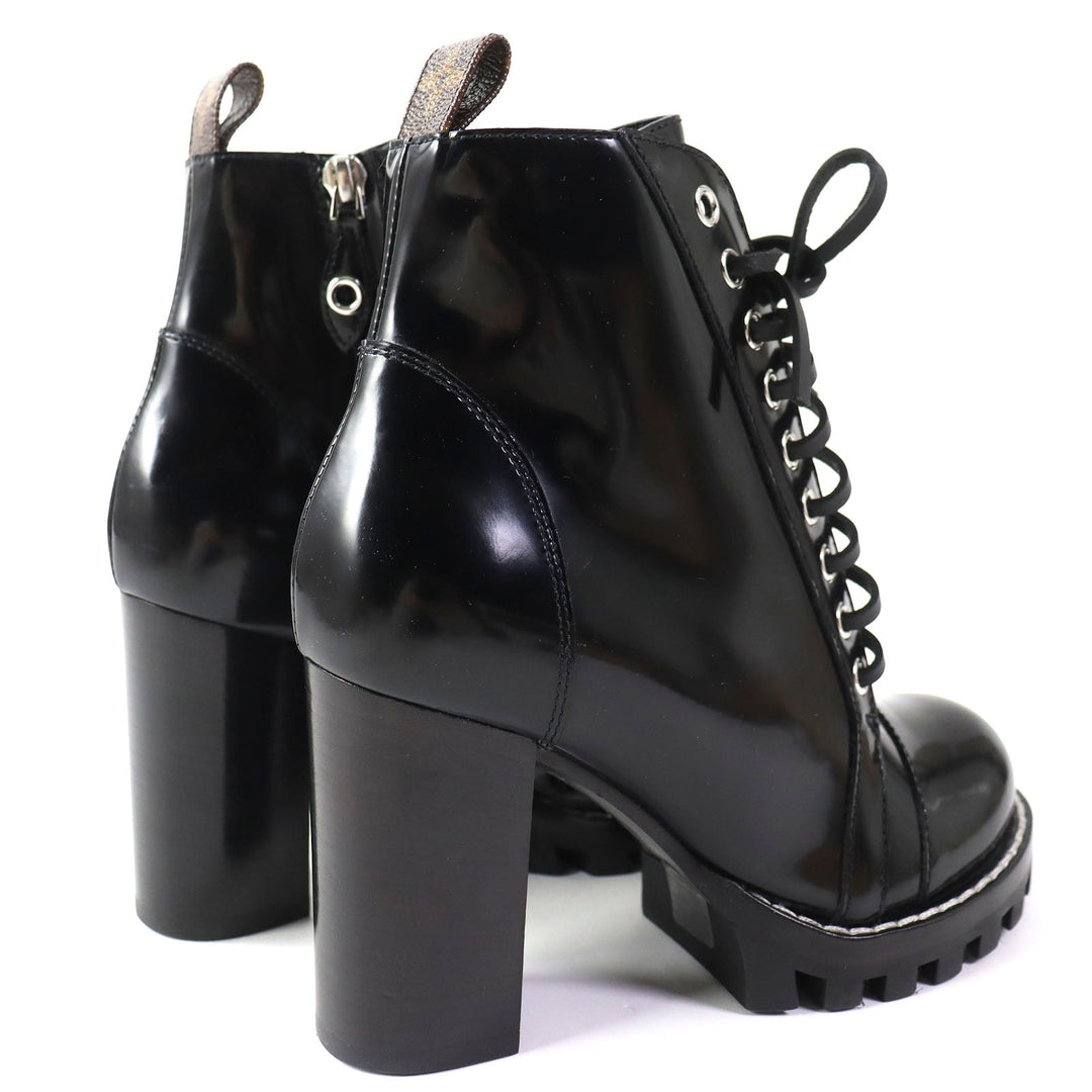 LOUIS VUITTON short boots Main: Patent black Star trail line Women 36 Used Authentic