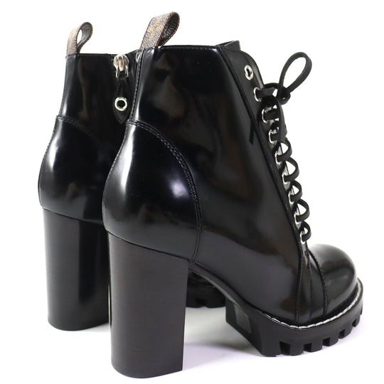 LOUIS VUITTON short boots Main: Patent black Star trail line Women 36 Used Authentic