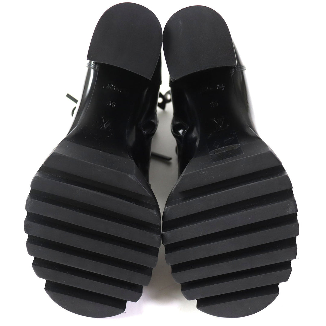 LOUIS VUITTON short boots Main: Patent black Star trail line Women 36 Used Authentic