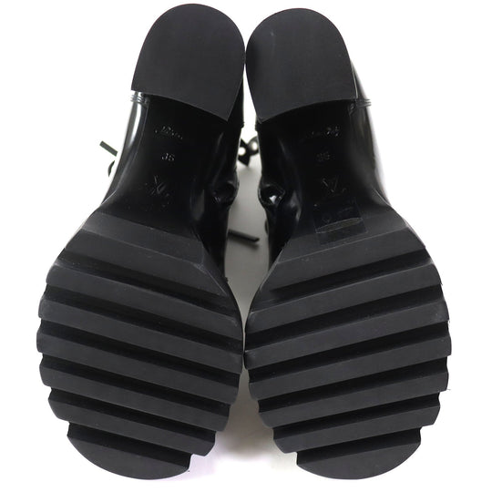 LOUIS VUITTON short boots Main: Patent black Star trail line Women 36 Used Authentic