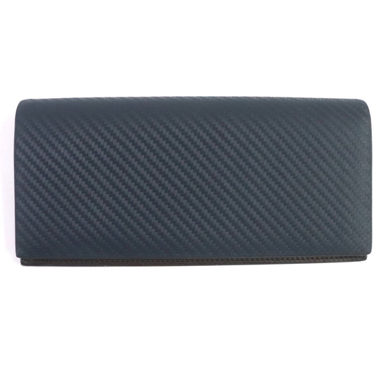 Dunhill Long Wallet Purse Main: Leather Navy brown Chassis mens Used Authentic