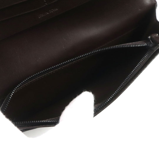 Dunhill Long Wallet Purse Main: Leather Navy brown Chassis mens Used Authentic