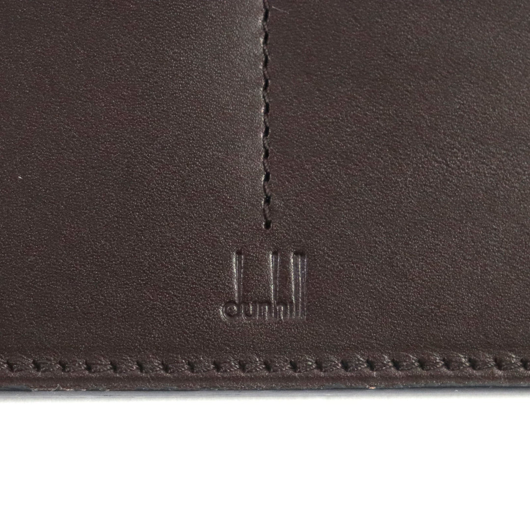 Dunhill Long Wallet Purse Main: Leather Navy brown Chassis mens Used Authentic