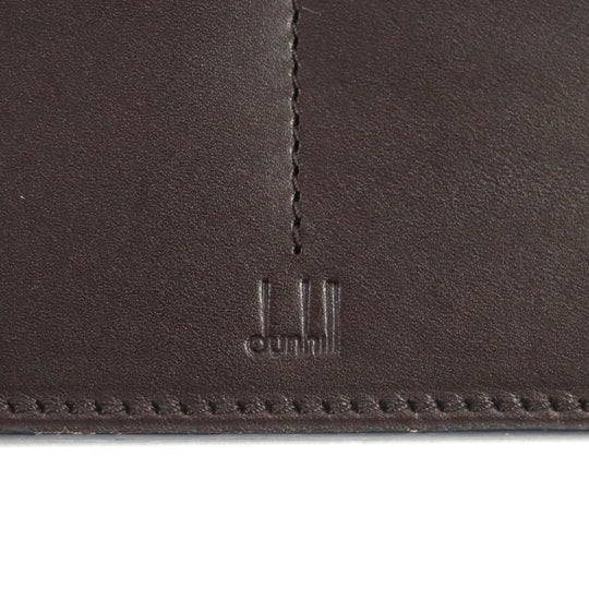 Dunhill Long Wallet Purse Main: Leather Navy brown Chassis mens Used Authentic