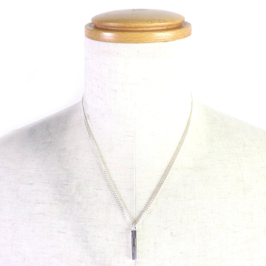 GUCCI Necklace Main�FAG925 Silver Cutout G mens Used Authentic