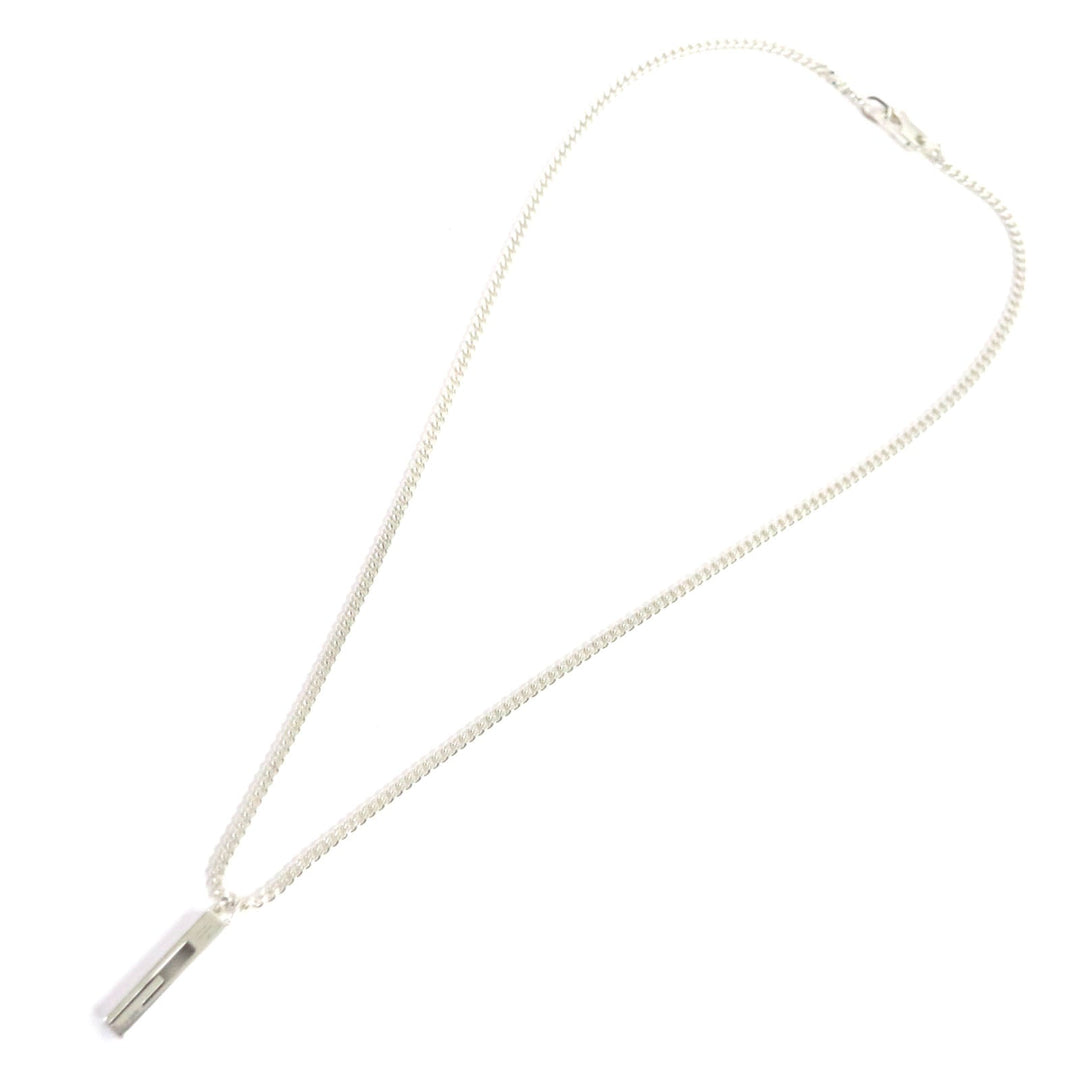 GUCCI Necklace Main�FAG925 Silver Cutout G mens Used Authentic