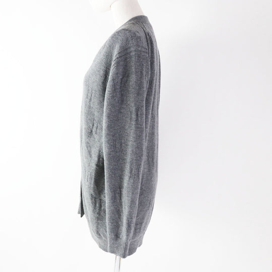 HERMES cardigan Outer fabric: 100% wool Dark gray Women 36 Used Authentic
