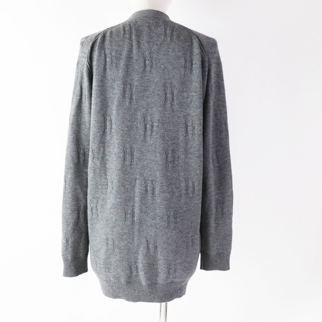 HERMES cardigan Outer fabric: 100% wool Dark gray Women 36 Used Authentic
