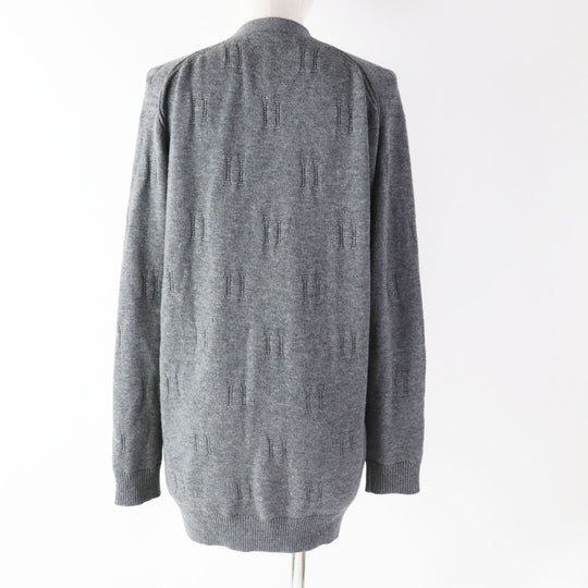 HERMES cardigan Outer fabric: 100% wool Dark gray Women 36 Used Authentic