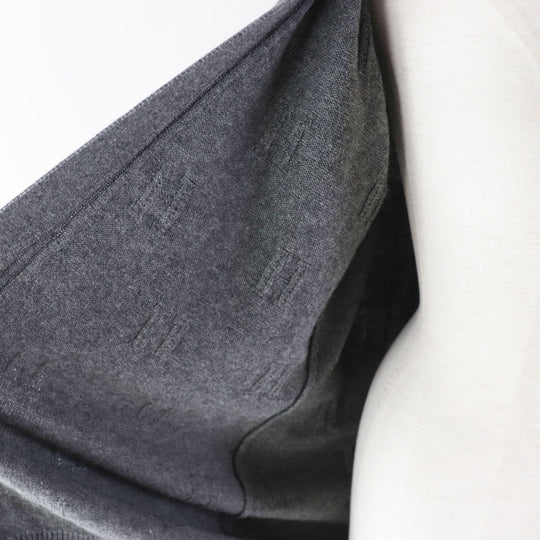 HERMES cardigan Outer fabric: 100% wool Dark gray Women 36 Used Authentic