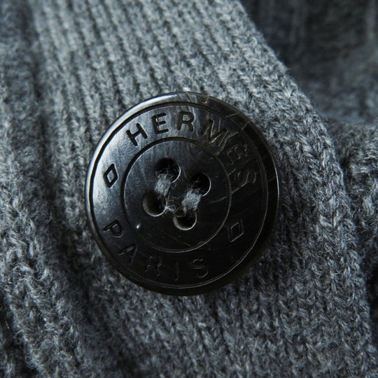 HERMES cardigan Outer fabric: 100% wool Dark gray Women 36 Used Authentic
