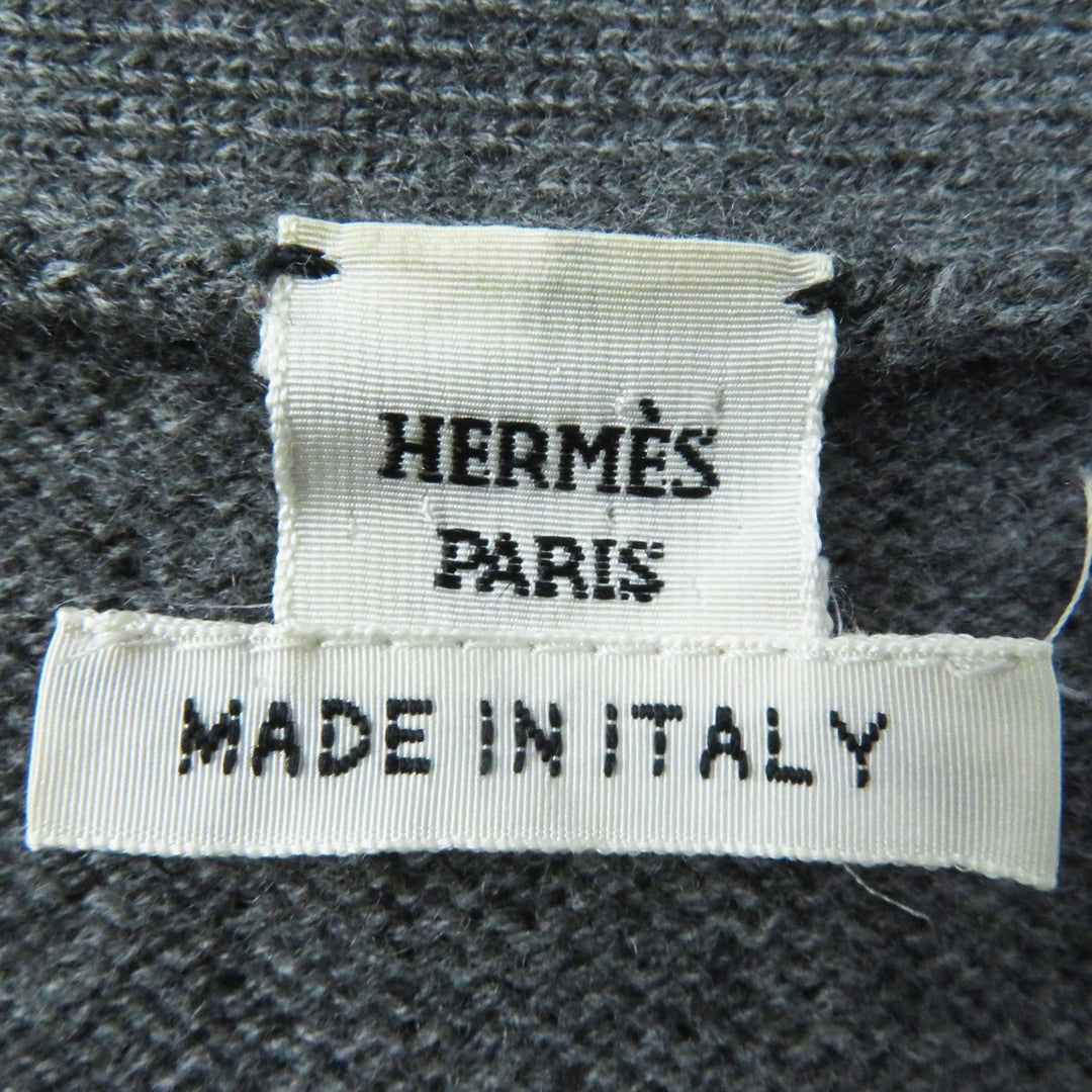 HERMES cardigan Outer fabric: 100% wool Dark gray Women 36 Used Authentic