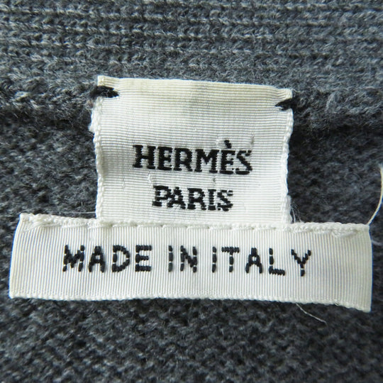 HERMES cardigan Outer fabric: 100% wool Dark gray Women 36 Used Authentic