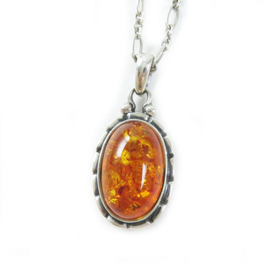 Georg Jensen Necklace Main: SV925, Stone: Amber Silver orange Year Necklace 2001 Women Used Authentic