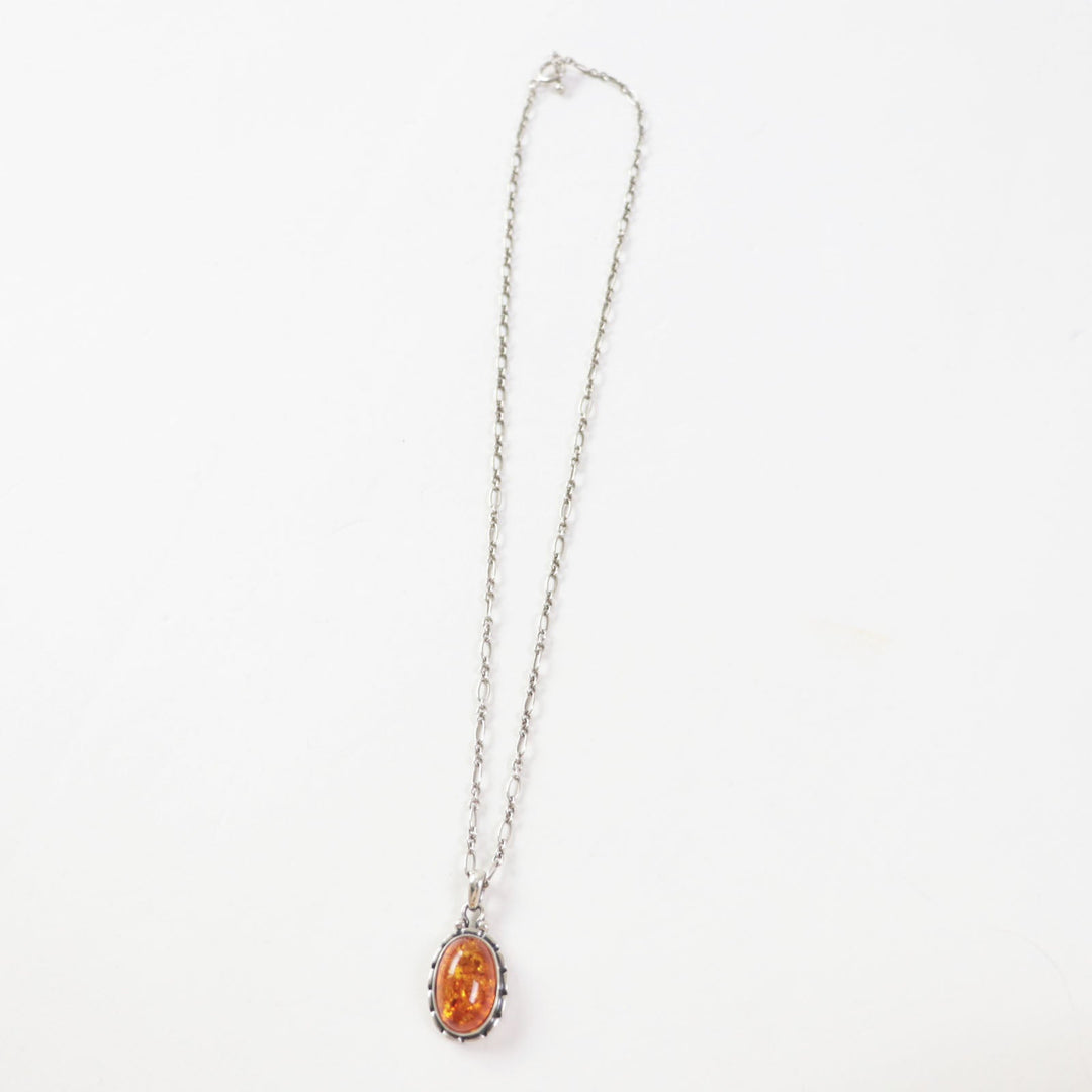 Georg Jensen Necklace Main: SV925, Stone: Amber Silver orange Year Necklace 2001 Women Used Authentic