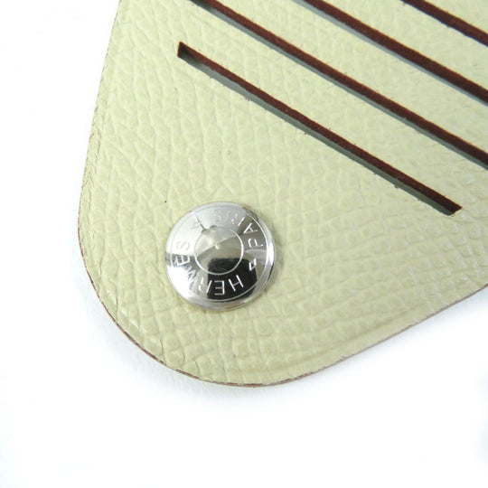 HERMES bracelet Main: Leather light green beige Petit Ash Women Used Authentic