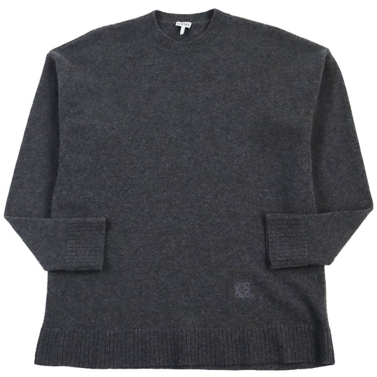 LOEWE sweater H526Y14KB5 Main: 98% wool, Main: 1% elastane (polyurethane), Main: 1% polyamide (nylon) gray mens S Used Authentic
