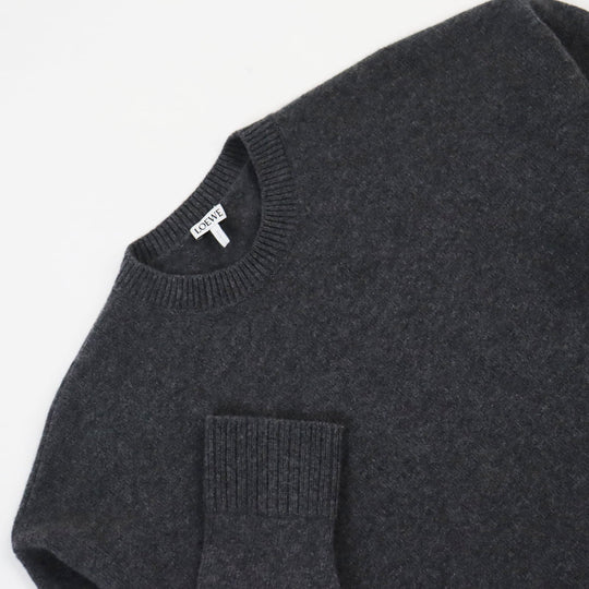 LOEWE sweater H526Y14KB5 Main: 98% wool, Main: 1% elastane (polyurethane), Main: 1% polyamide (nylon) gray mens S Used Authentic