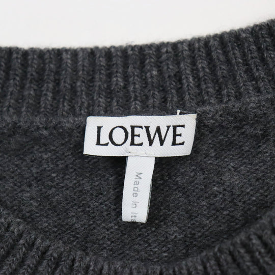 LOEWE sweater H526Y14KB5 Main: 98% wool, Main: 1% elastane (polyurethane), Main: 1% polyamide (nylon) gray mens S Used Authentic