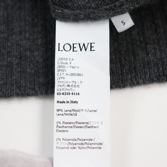 LOEWE sweater H526Y14KB5 Main: 98% wool, Main: 1% elastane (polyurethane), Main: 1% polyamide (nylon) gray mens S Used Authentic