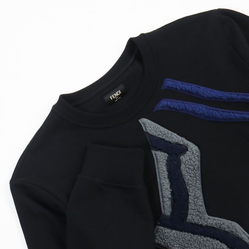 FENDI sweat FY0178 Main: 100% cotton, Part: 97% cotton, Part: 3% polyurethane, Part: 48% acrylic, 39% wool, 13% silk black mens M Used Authentic