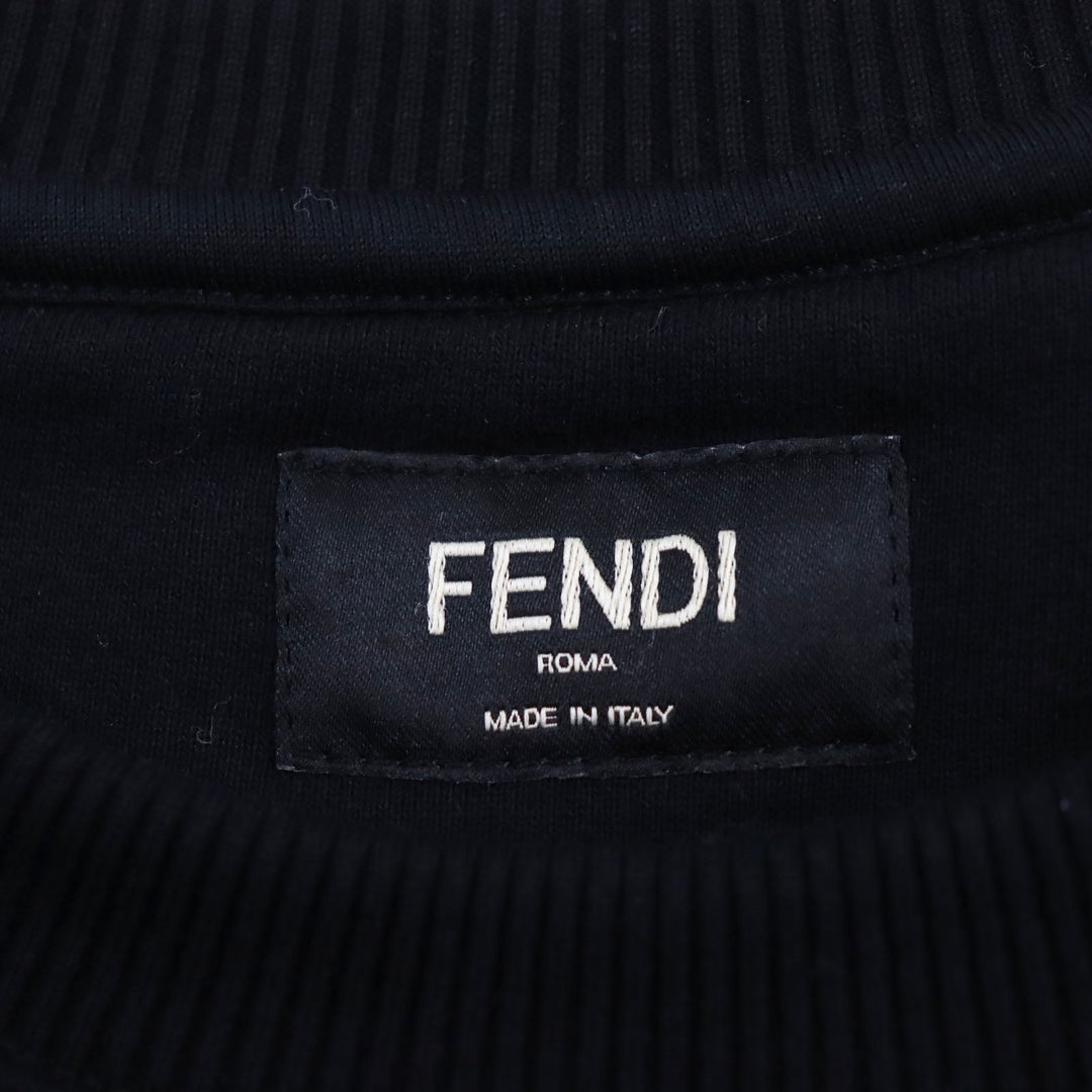 FENDI sweat FY0178 Main: 100% cotton, Part: 97% cotton, Part: 3% polyurethane, Part: 48% acrylic, 39% wool, 13% silk black mens M Used Authentic