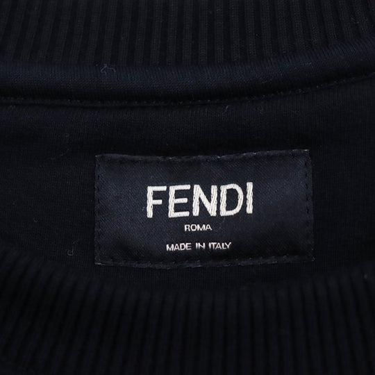 FENDI sweat FY0178 Main: 100% cotton, Part: 97% cotton, Part: 3% polyurethane, Part: 48% acrylic, 39% wool, 13% silk black mens M Used Authentic