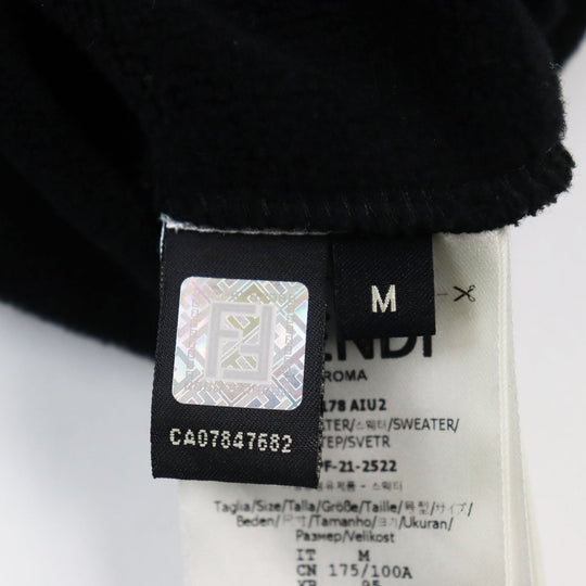 FENDI sweat FY0178 Main: 100% cotton, Part: 97% cotton, Part: 3% polyurethane, Part: 48% acrylic, 39% wool, 13% silk black mens M Used Authentic