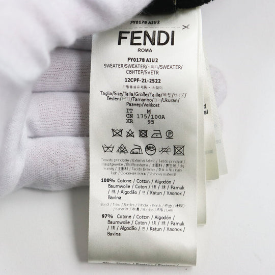 FENDI sweat FY0178 Main: 100% cotton, Part: 97% cotton, Part: 3% polyurethane, Part: 48% acrylic, 39% wool, 13% silk black mens M Used Authentic