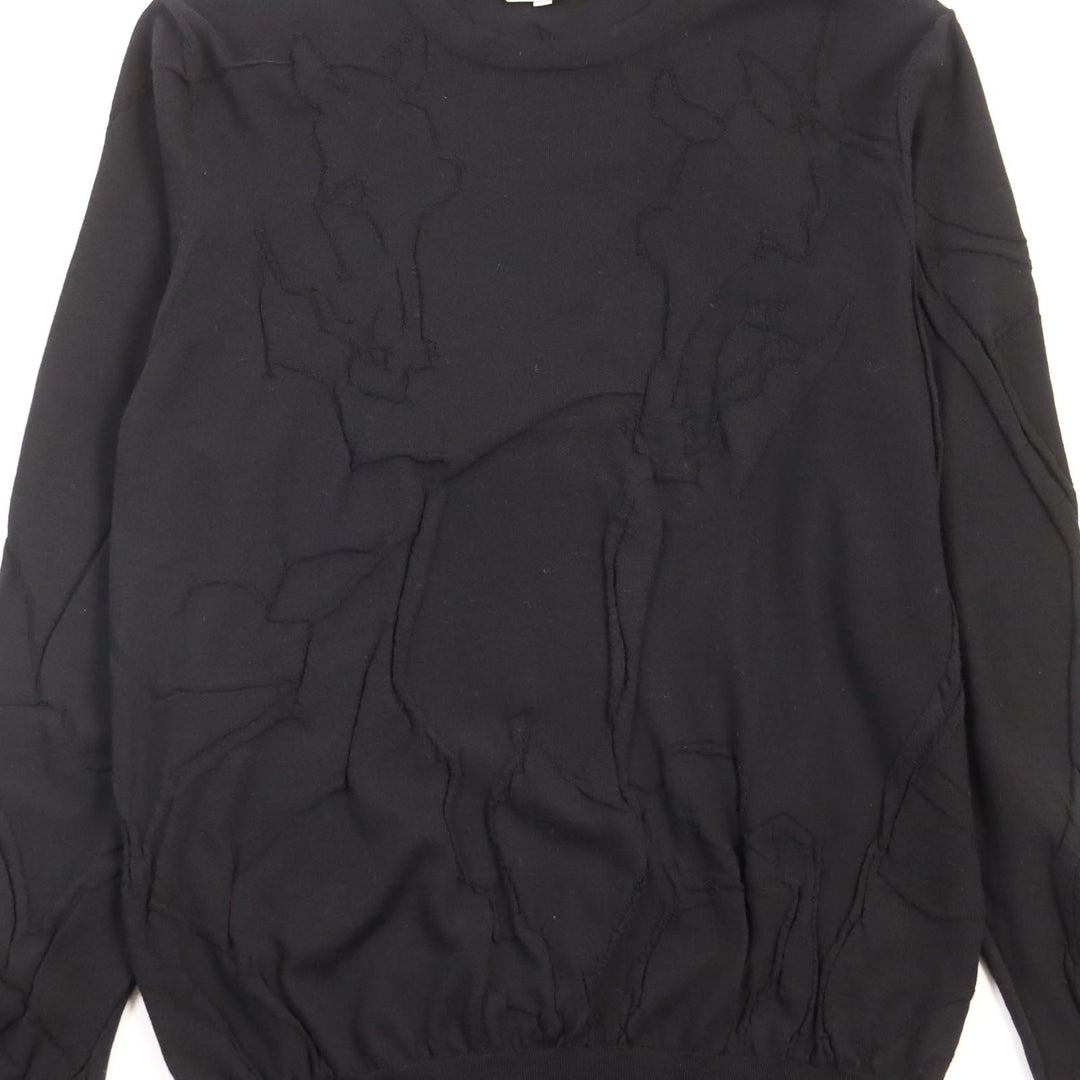 HERMES sweater Main: 100% cotton black mens L Used Authentic