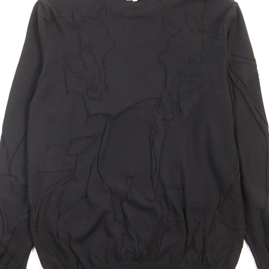 HERMES sweater Main: 100% cotton black mens L Used Authentic