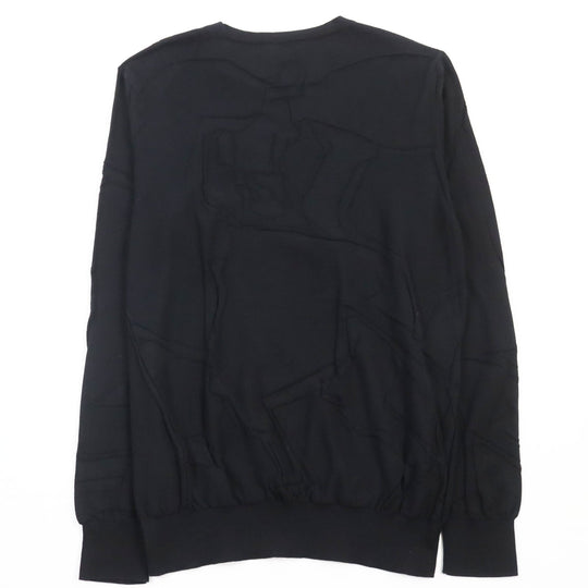 HERMES sweater Main: 100% cotton black mens L Used Authentic