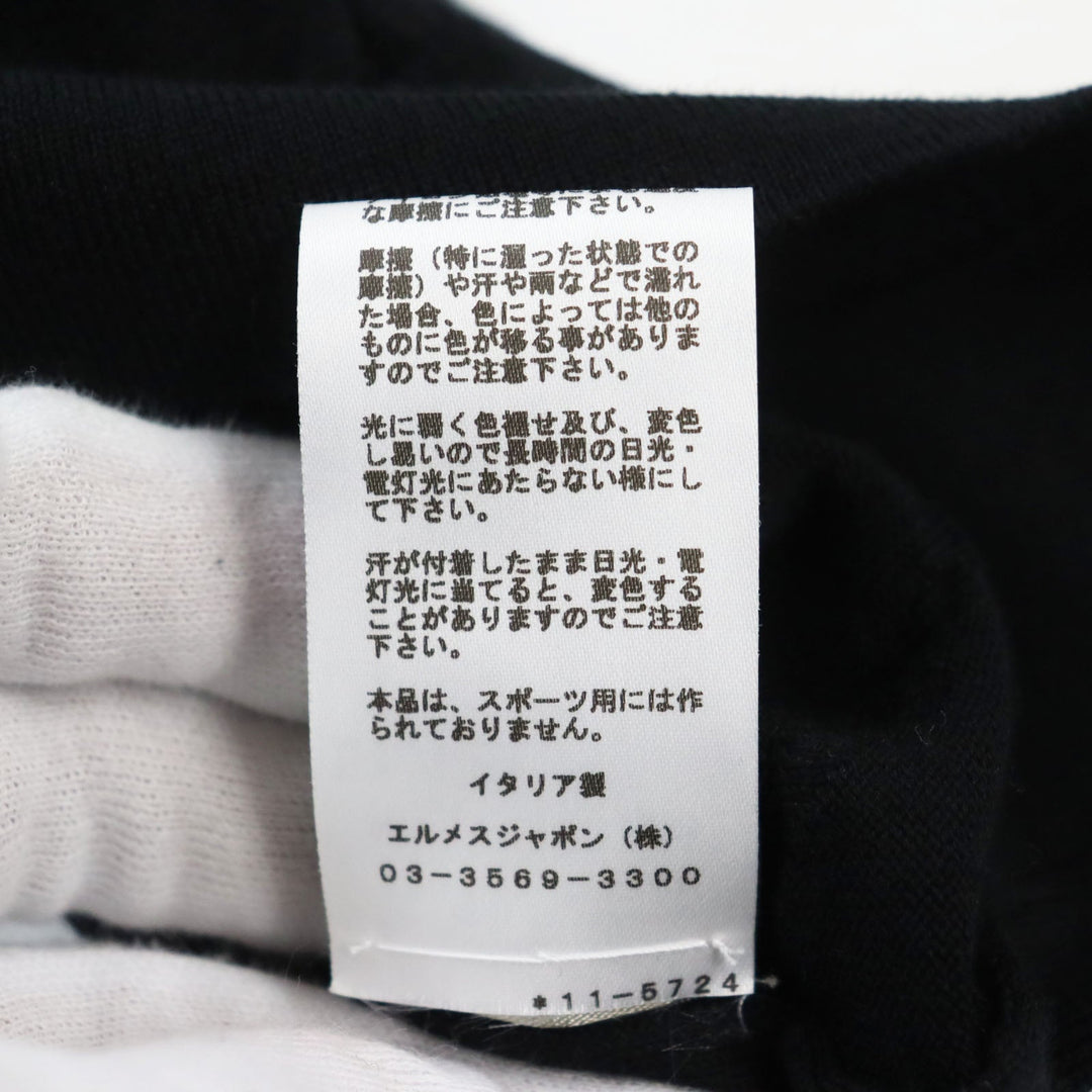 HERMES sweater Main: 100% cotton black mens L Used Authentic