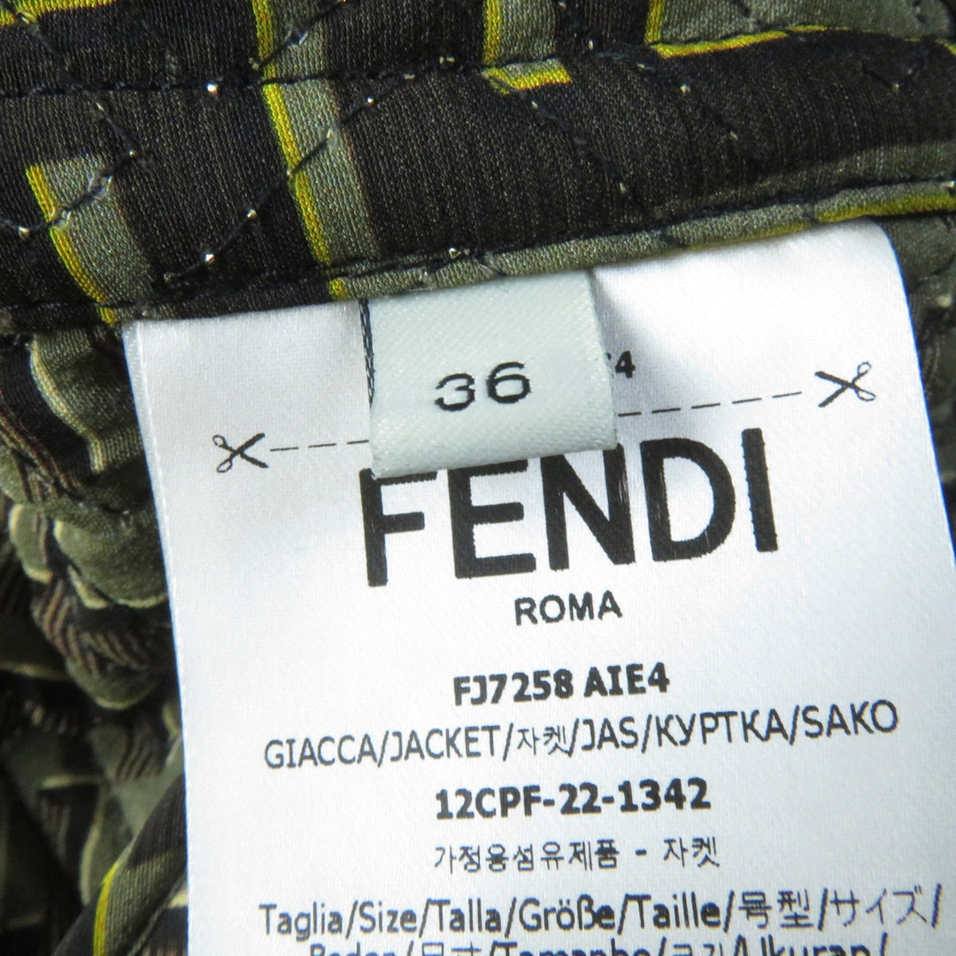 FENDI Blouson FJ7258 Main: 100% silk, Filling: 69% polyester, Filling: 27% nylon, Filling: 4% polyurethane, Lining: 100% silk Black type Multi Women 36 Used Authentic