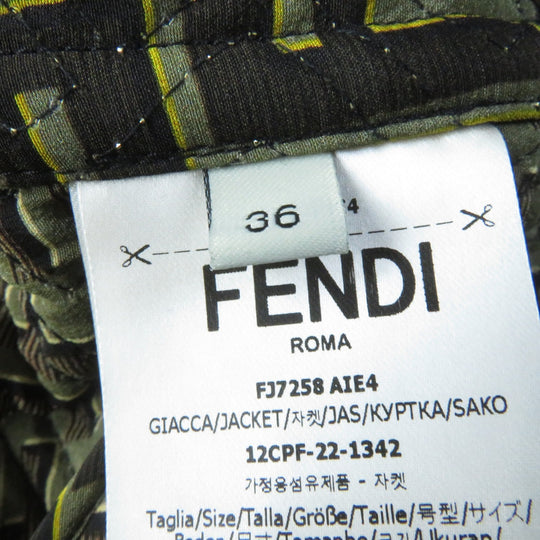 FENDI Blouson FJ7258 Main: 100% silk, Filling: 69% polyester, Filling: 27% nylon, Filling: 4% polyurethane, Lining: 100% silk Black type Multi Women 36 Used Authentic