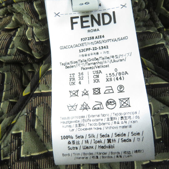 FENDI Blouson FJ7258 Main: 100% silk, Filling: 69% polyester, Filling: 27% nylon, Filling: 4% polyurethane, Lining: 100% silk Black type Multi Women 36 Used Authentic