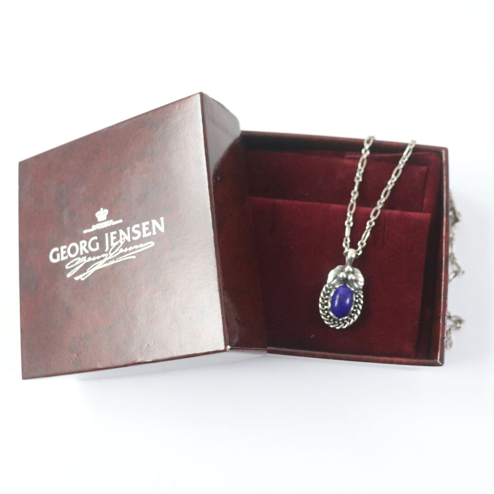 Georg Jensen Necklace Main: SV925, Part: Lapis lazuli Silver purple ear pendant 1992 Women Used Authentic