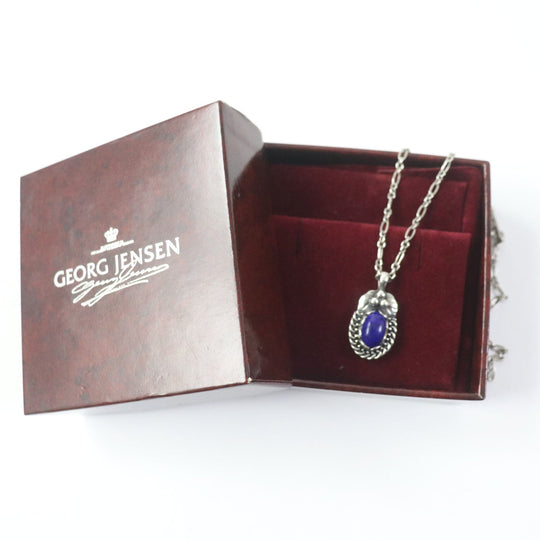 Georg Jensen Necklace Main: SV925, Part: Lapis lazuli Silver purple ear pendant 1992 Women Used Authentic