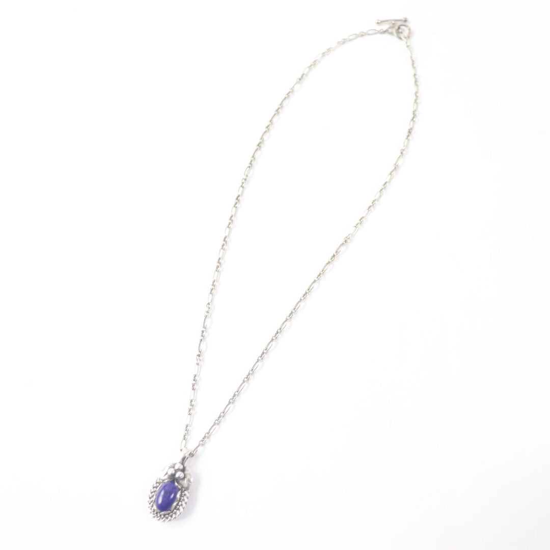 Georg Jensen Necklace Main: SV925, Part: Lapis lazuli Silver purple ear pendant 1992 Women Used Authentic