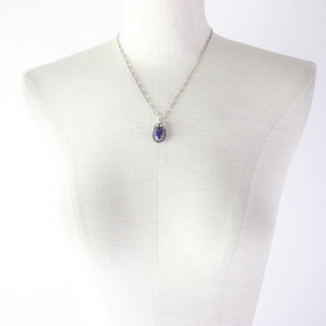 Georg Jensen Necklace Main: SV925, Part: Lapis lazuli Silver purple ear pendant 1992 Women Used Authentic