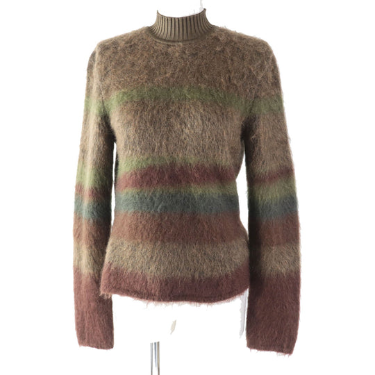HERMES knit 2H2600DG Outer material: 36% wool, Outer material: 24% mohair, Outer material: 24% silk, Outer material: 16% cashmere, Part: 92% silk, : 4% nylon : 2% polyurethane Brown type Women 40 Used Authentic