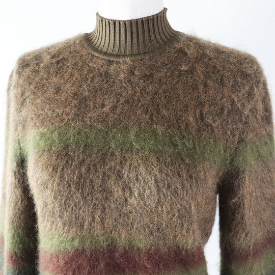 HERMES knit 2H2600DG Outer material: 36% wool, Outer material: 24% mohair, Outer material: 24% silk, Outer material: 16% cashmere, Part: 92% silk, : 4% nylon : 2% polyurethane Brown type Women 40 Used Authentic