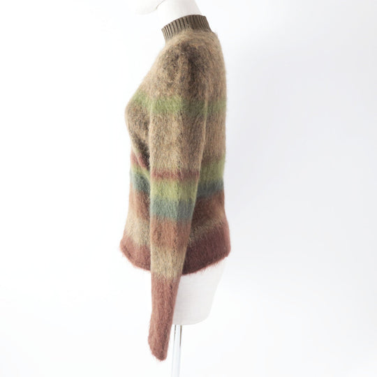 HERMES knit 2H2600DG Outer material: 36% wool, Outer material: 24% mohair, Outer material: 24% silk, Outer material: 16% cashmere, Part: 92% silk, : 4% nylon : 2% polyurethane Brown type Women 40 Used Authentic