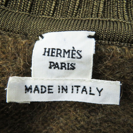 HERMES knit 2H2600DG Outer material: 36% wool, Outer material: 24% mohair, Outer material: 24% silk, Outer material: 16% cashmere, Part: 92% silk, : 4% nylon : 2% polyurethane Brown type Women 40 Used Authentic